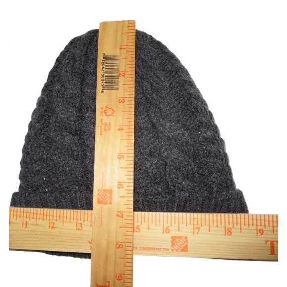 Timberland Prescott Gray Cable Knit Cap Fleece Lined Womens - Picture 7 of 7